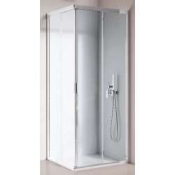 BOX  AMERICA QUATTRO  CM.77-81/98-104 ANG 4ANT SATINATO ARGENTO CRISTALLO TRASPARENTE