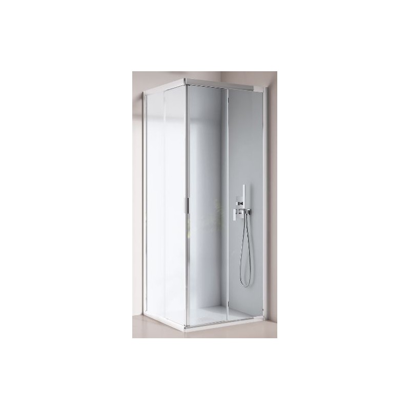 BOX  AMERICA QUATTRO  CM.77-81/98-104 ANG 4ANT SATINATO ARGENTO CRISTALLO TRASPARENTE