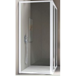 BOX AMERICA QUATTRO  PARETE FISSA 77/81 BIANCO OPACO SAMO  CRISTALLO STAMPATO