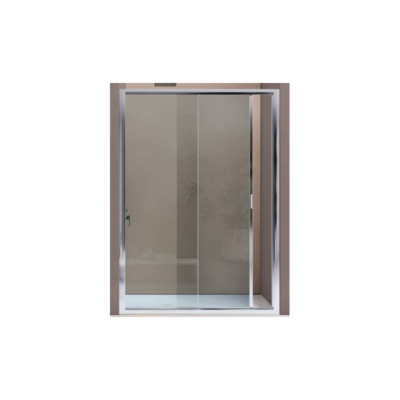 BOX AMERICA QUATTRO  PORTA SCORREVOLE A DUE  ANTE SAMO 166/173 BIANCO OPACO CRISTALLO SATINATO