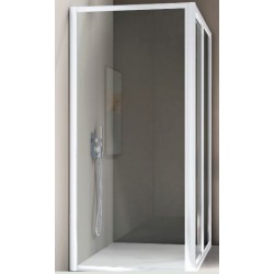 BOX AMERICA QUATTRO PARETE FISSA 77/81 BIANCO OPACO SAMO  CRISTALLO TRASPARENTE