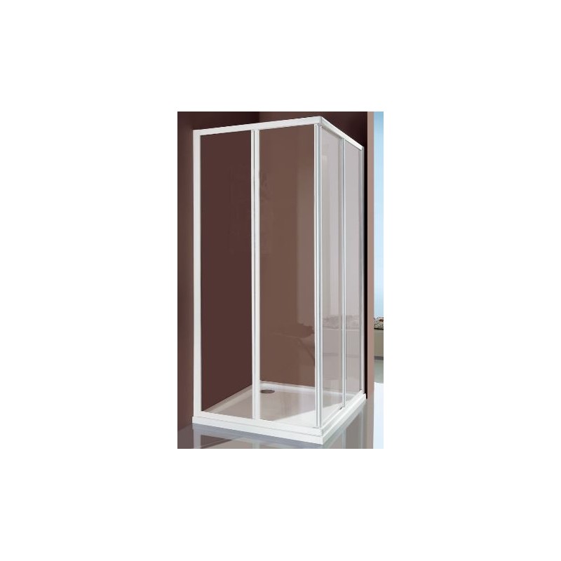 BOX CIAO CM.64-74/80-90 ANGOLO 4 ANTE PROFILO CROMO CRISTALLO TRASPARENTE  SAMO