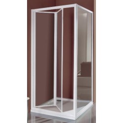 BOX CIAO PORTA A SOFFIETTO PROFILO BIANCO CM 85-89 CRISTALLO TRASPARENTE  SAMO B2664LO1TR