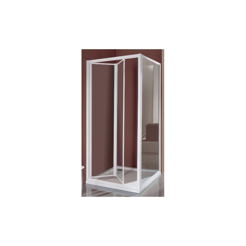 BOX CIAO PORTA A SOFFIETTO PROFILO BIANCO CM 89-93 CRISTALLO TRASPARENTE  SAMO B2665LO1TR
