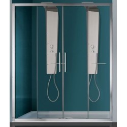BOX EUROPA PORTA SCORREVOLE A 4 ANTE SAMO 146-152 B7845SARAS SATINATO ARGENTO CRISTALLO SATINATO ACQUA