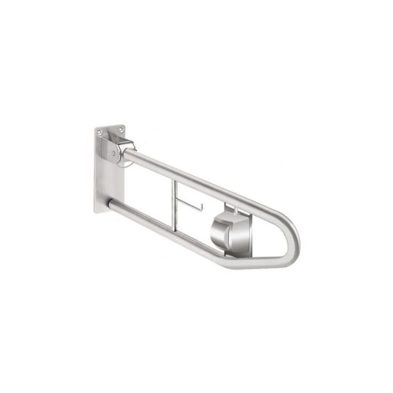 MANIGLIONE RIBALTABILE CON PORTAROTOLO  CM 70 CROMO