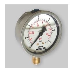 MANOMETRO D.63 - 1/2 DA 0 a 6  BAR INOX CON GLICERINA ATT. RADIALE